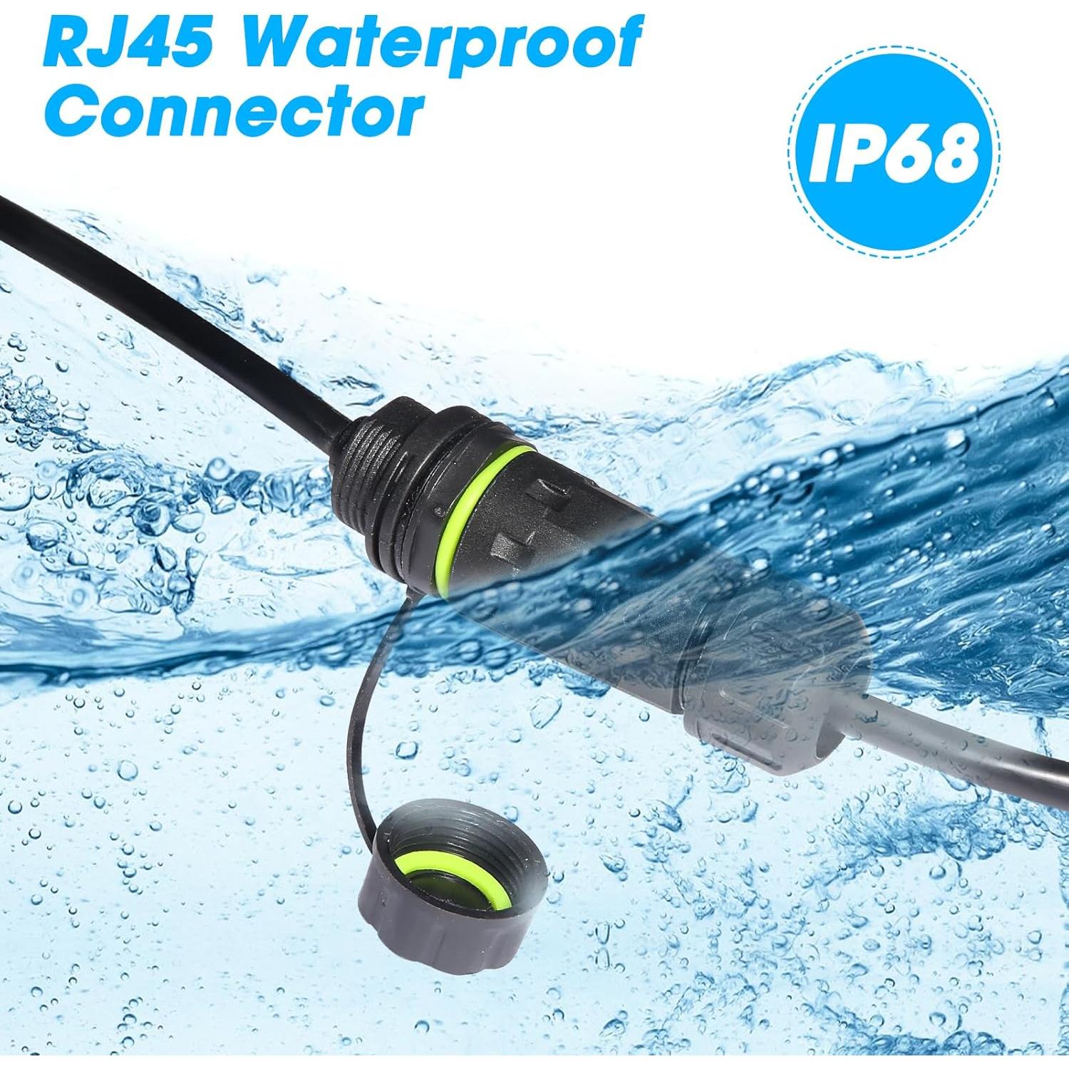 Conector RJ45 a Prueba de Agua Cat6 IP68 ANMBEST 2 Piezas
