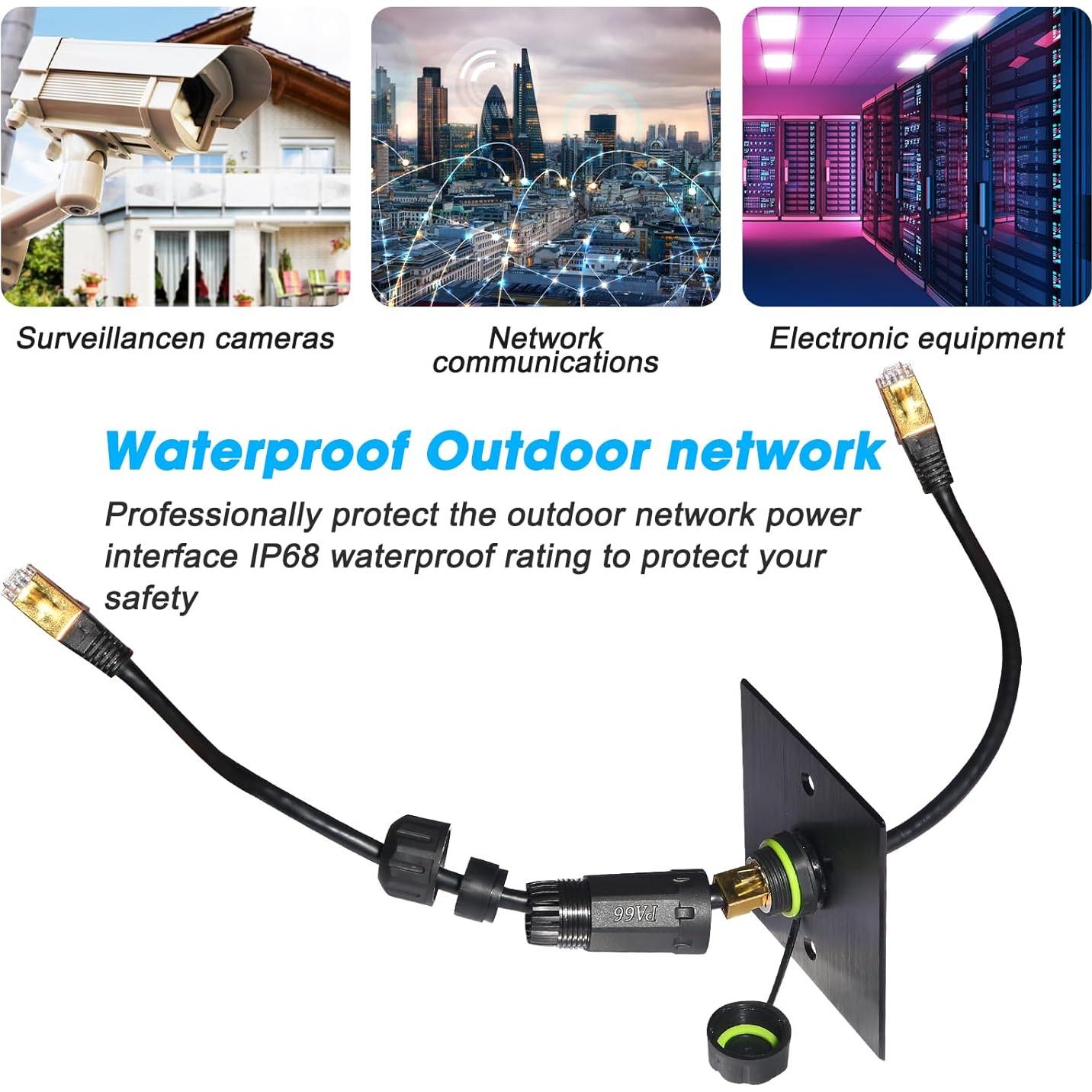 Conector RJ45 a Prueba de Agua Cat6 IP68 ANMBEST 2 Piezas