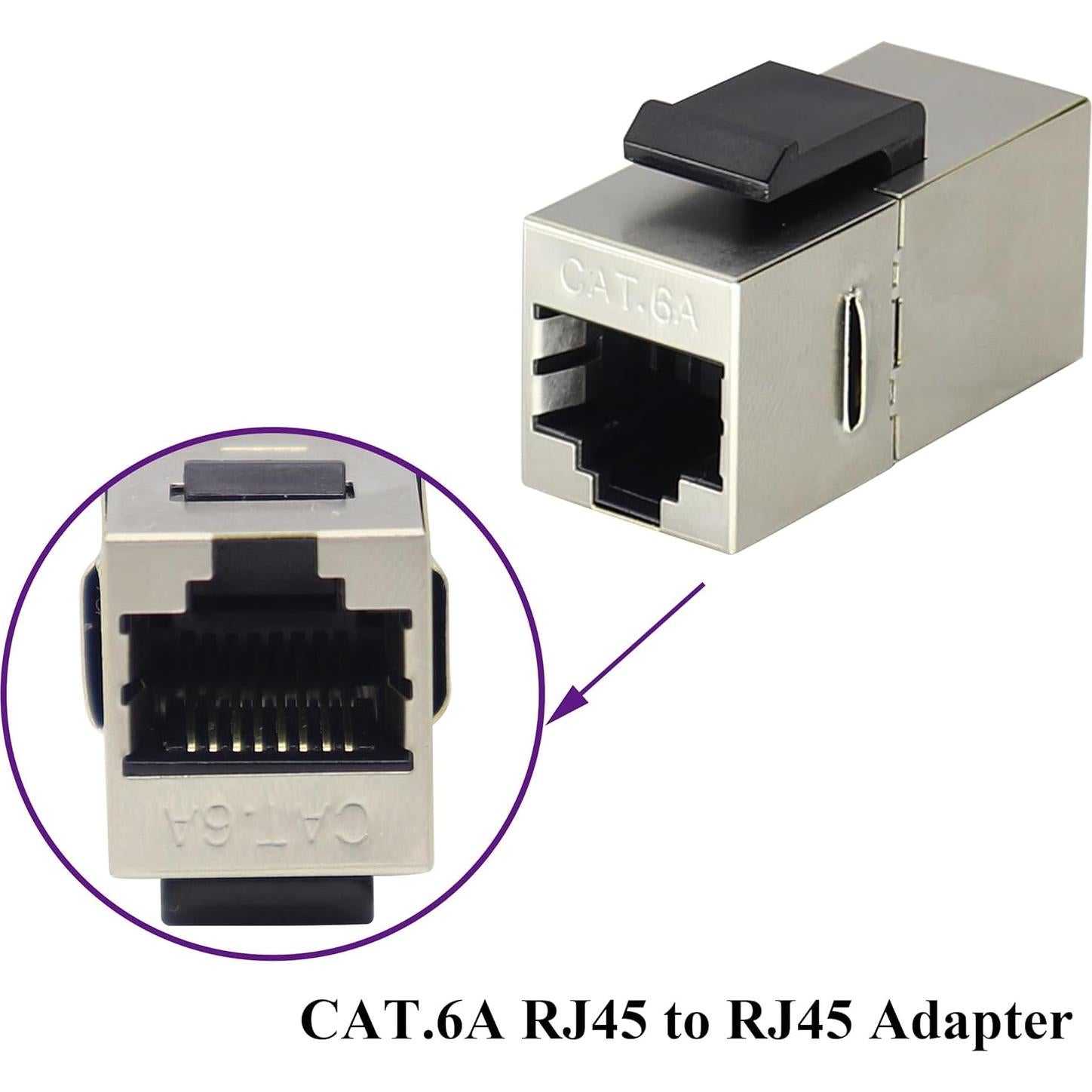 Acoplador RJ45 Keystone Cat6A 10G Hembra a Hembra - Paquete de 10