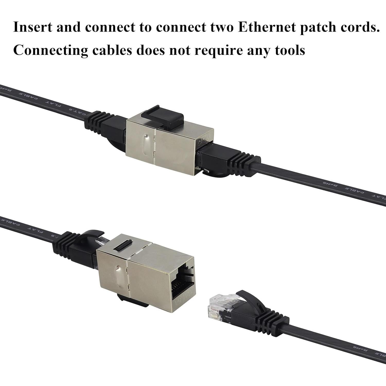 Acoplador RJ45 Keystone Cat6A 10G Hembra a Hembra - Paquete de 10