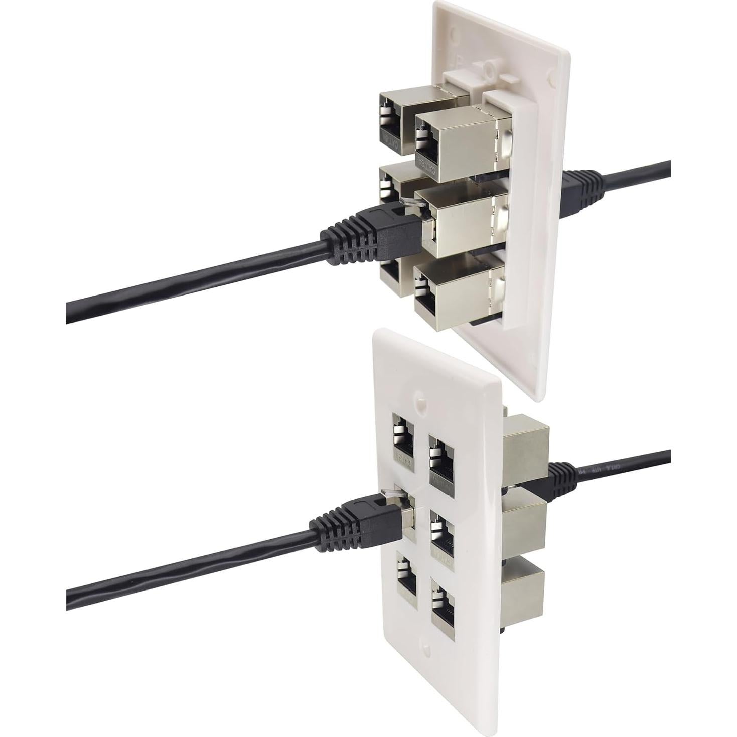 Acoplador RJ45 Keystone Cat6A 10G Hembra a Hembra - Paquete de 10