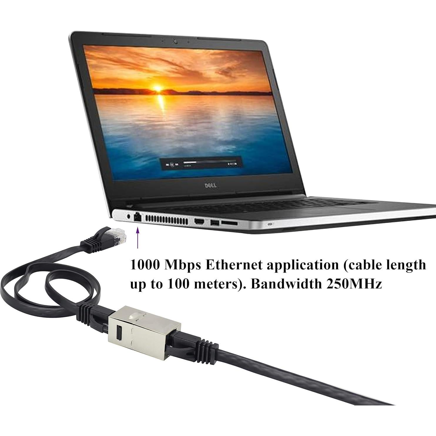 Acoplador RJ45 Keystone Cat6A 10G Hembra a Hembra - Paquete de 10