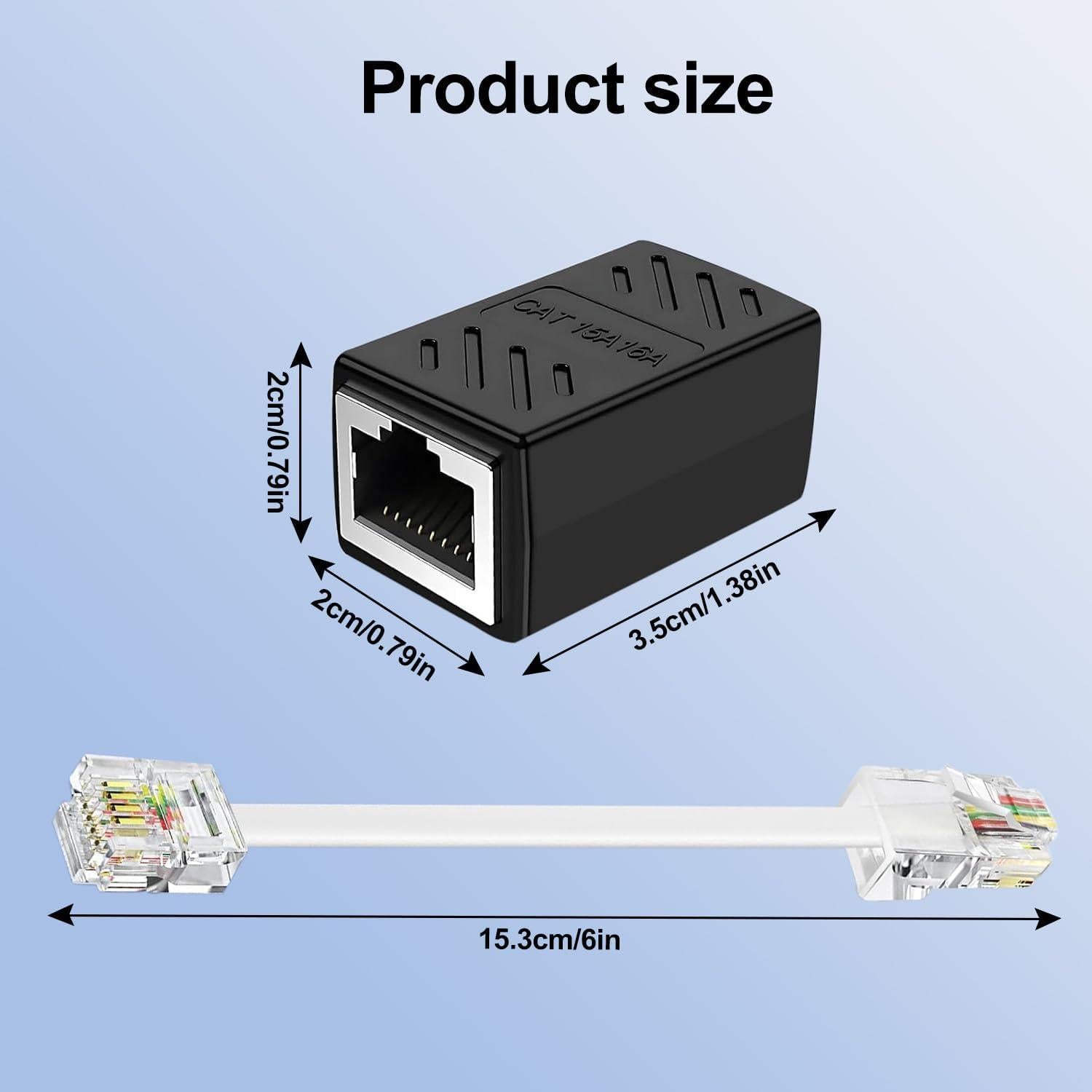 Adaptador RJ11 a RJ45 Menewstart 20.32 cm Paquete de 3