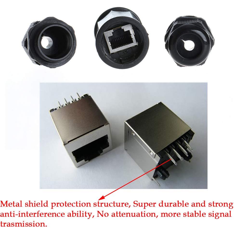 5 Conectores RJ45 a Prueba de Agua Anmbest Cat5/6 IP67