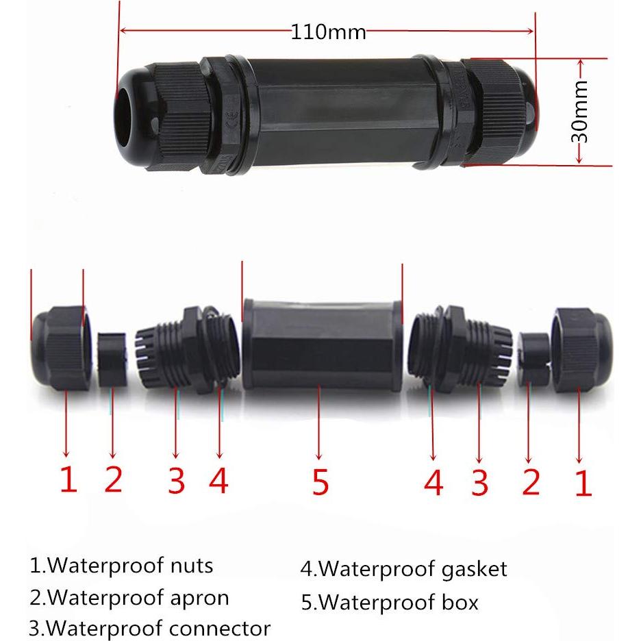 5 Conectores RJ45 a Prueba de Agua Anmbest Cat5/6 IP67
