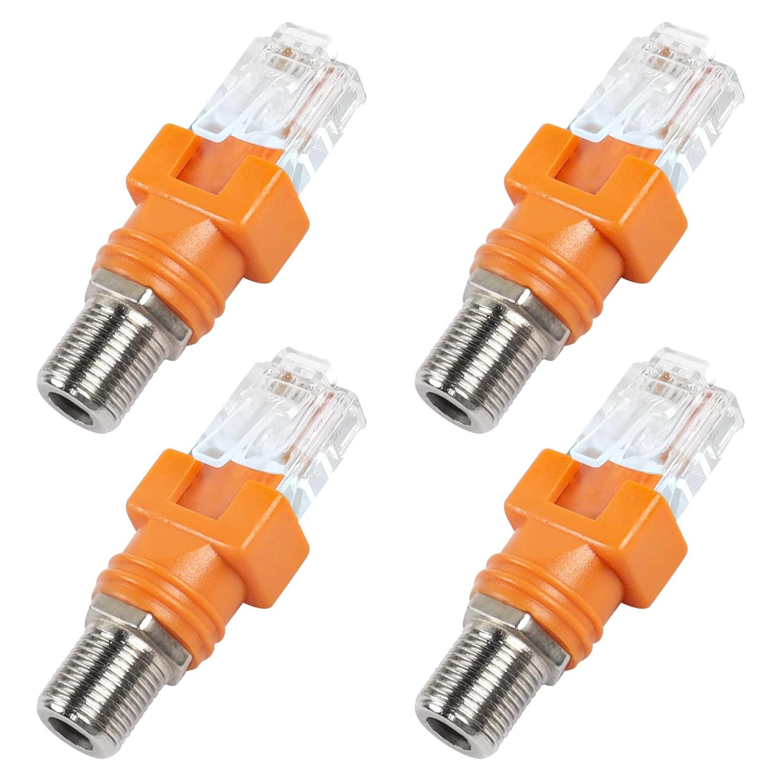 Convertidor RF a RJ45 MEIRIYFA 4PCS Coaxial F Hembra a Macho