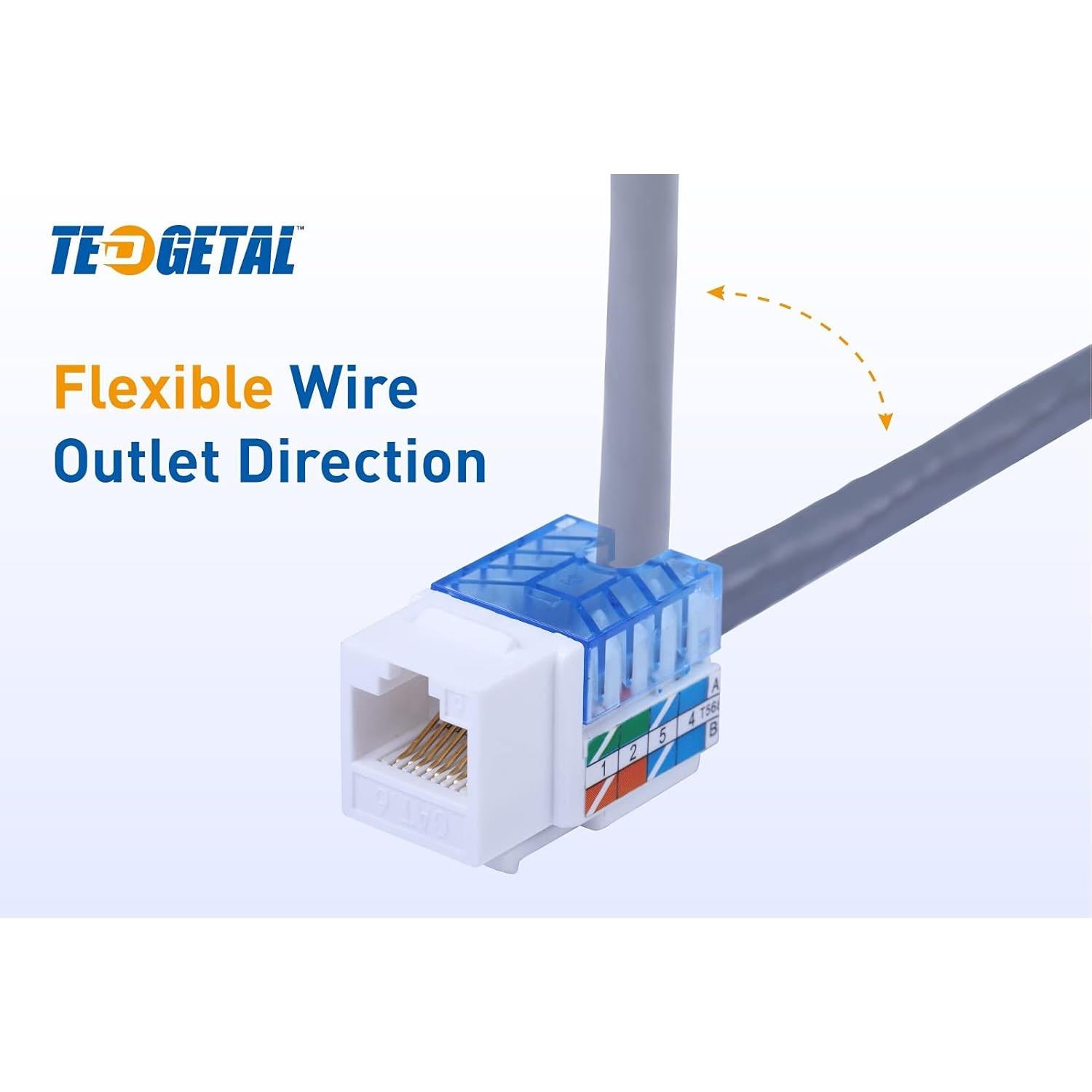 Jack Keystone RJ45 Cat6 Tedgetal 25-Pack 45 Grados Blanco