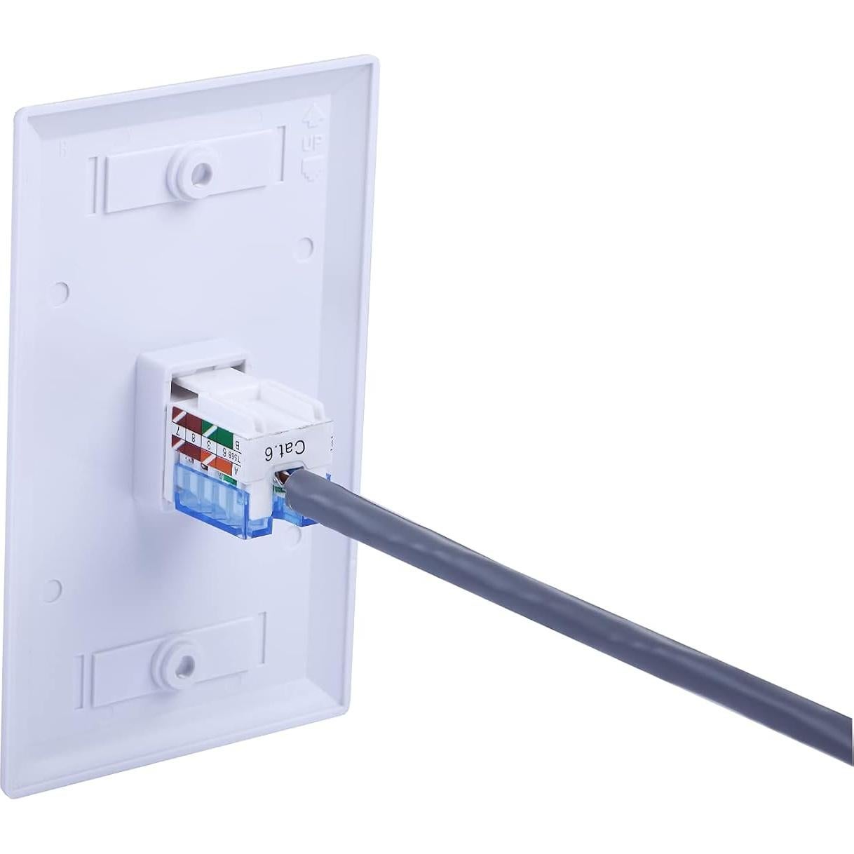 Jack Keystone RJ45 Cat6 Tedgetal 25-Pack 45 Grados Blanco