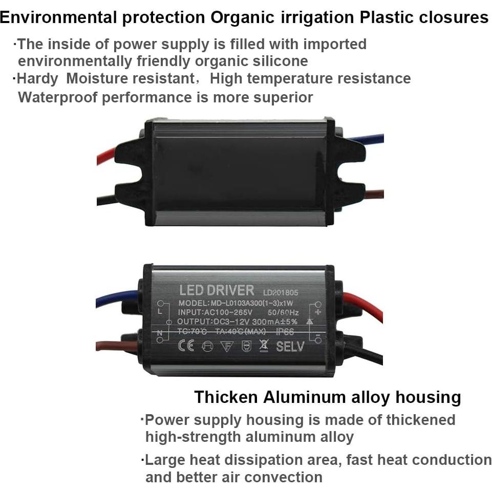 Transformador LED Fankerba IP66 300mA DC 3-12V 1-3x1W
