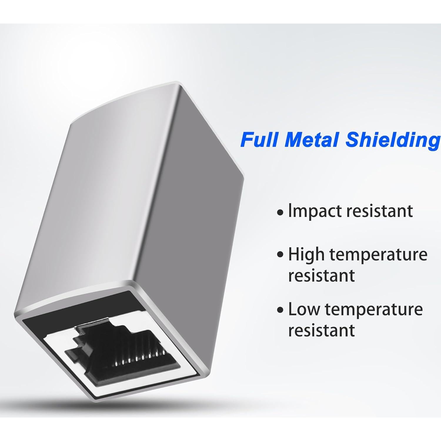 Acoplador RJ45 Femenino a Femenino MEIRIYFA 10Gbps 5Pack Plata