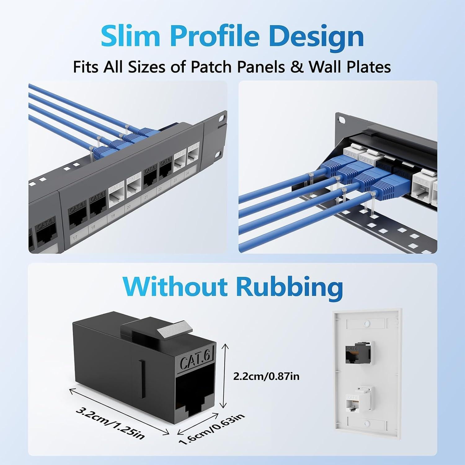 Acoplador Keystone Cat6 Hembra a Hembra CableGeeker 25 Unidades
