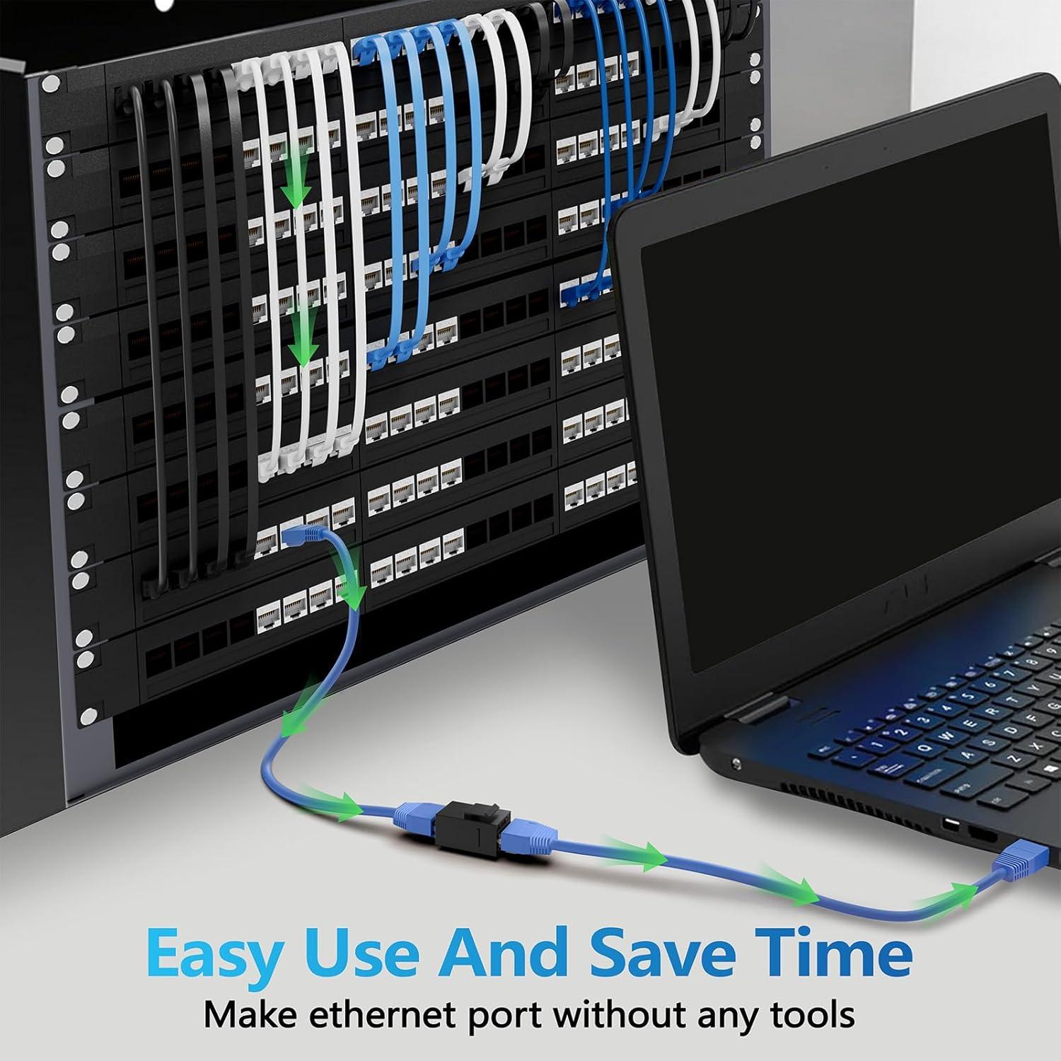 Acoplador Keystone Cat6 Hembra a Hembra CableGeeker 25 Unidades