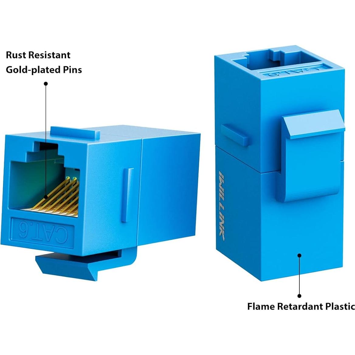 Conector Keystone Cat6 Hembra a Hembra Iwillink Azul - 5 Pack