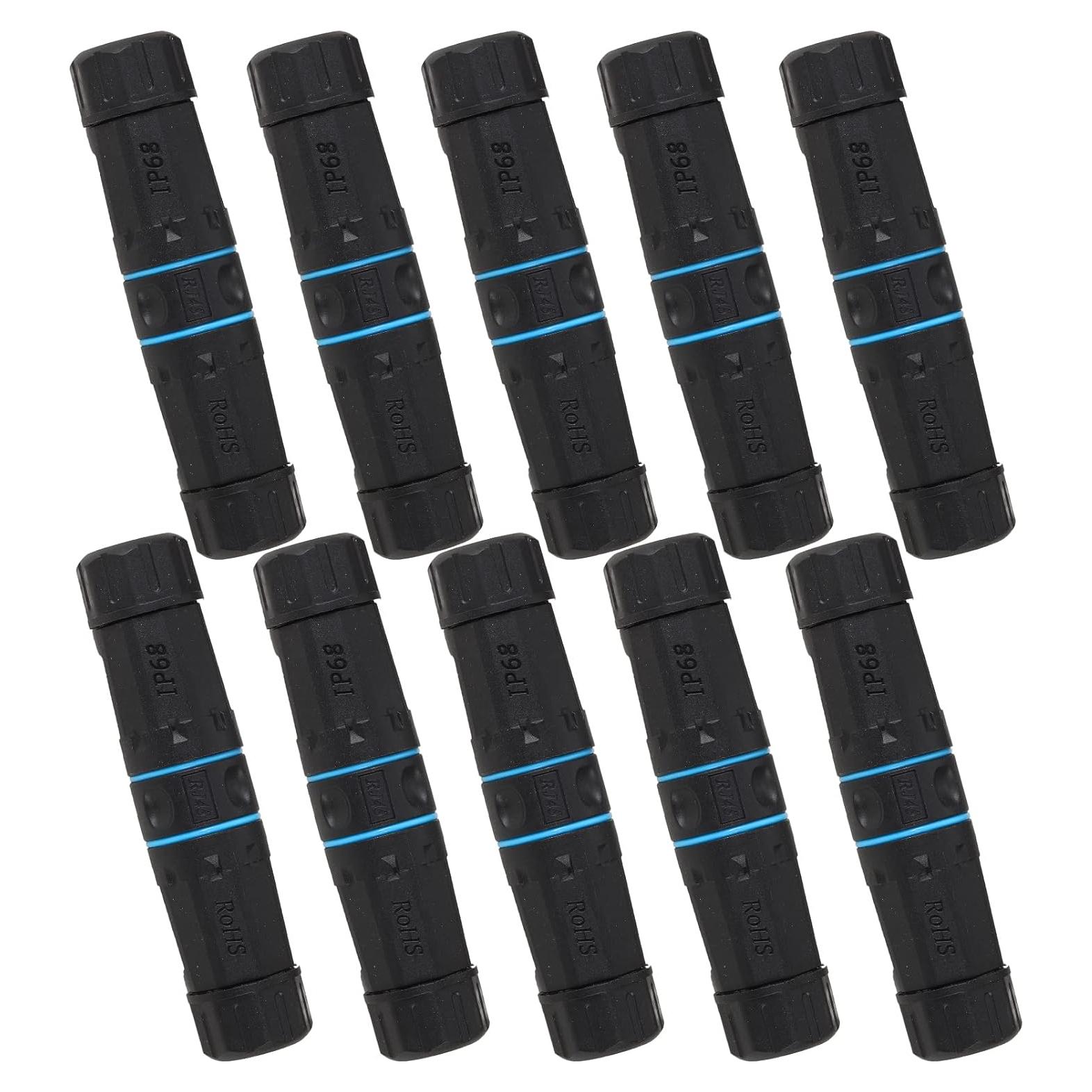 10 Conectores RJ45 Impermeables Cat6 M23 IP68 Hembra a Hembra