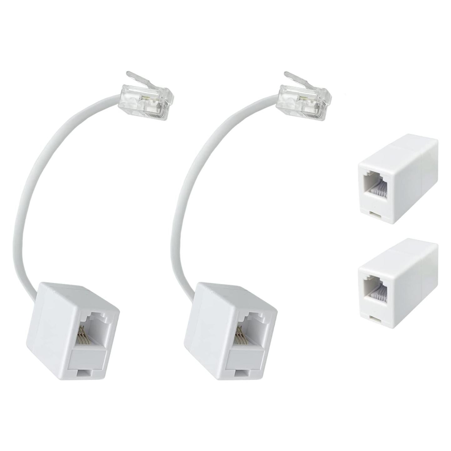 Adaptadores Convertidores RJ11 Macho a RJ45 Hembra YOLISTIC - Paquete de 4