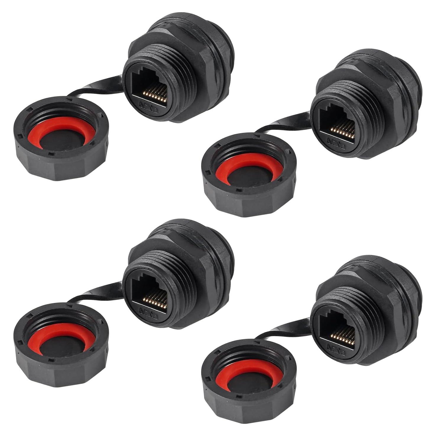 Conector Ethernet RJ45 CAT6 Blindado IP67 - 4 Piezas