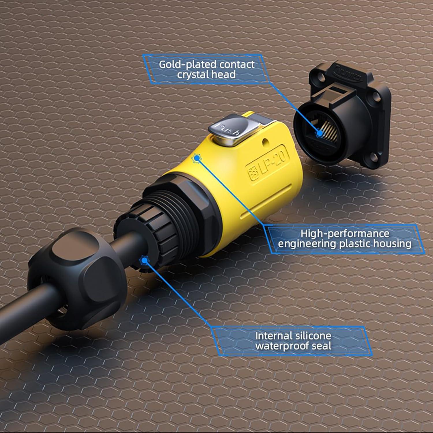 Conector RJ45 a Prueba de Agua Cat6 IP68 - Allaounion