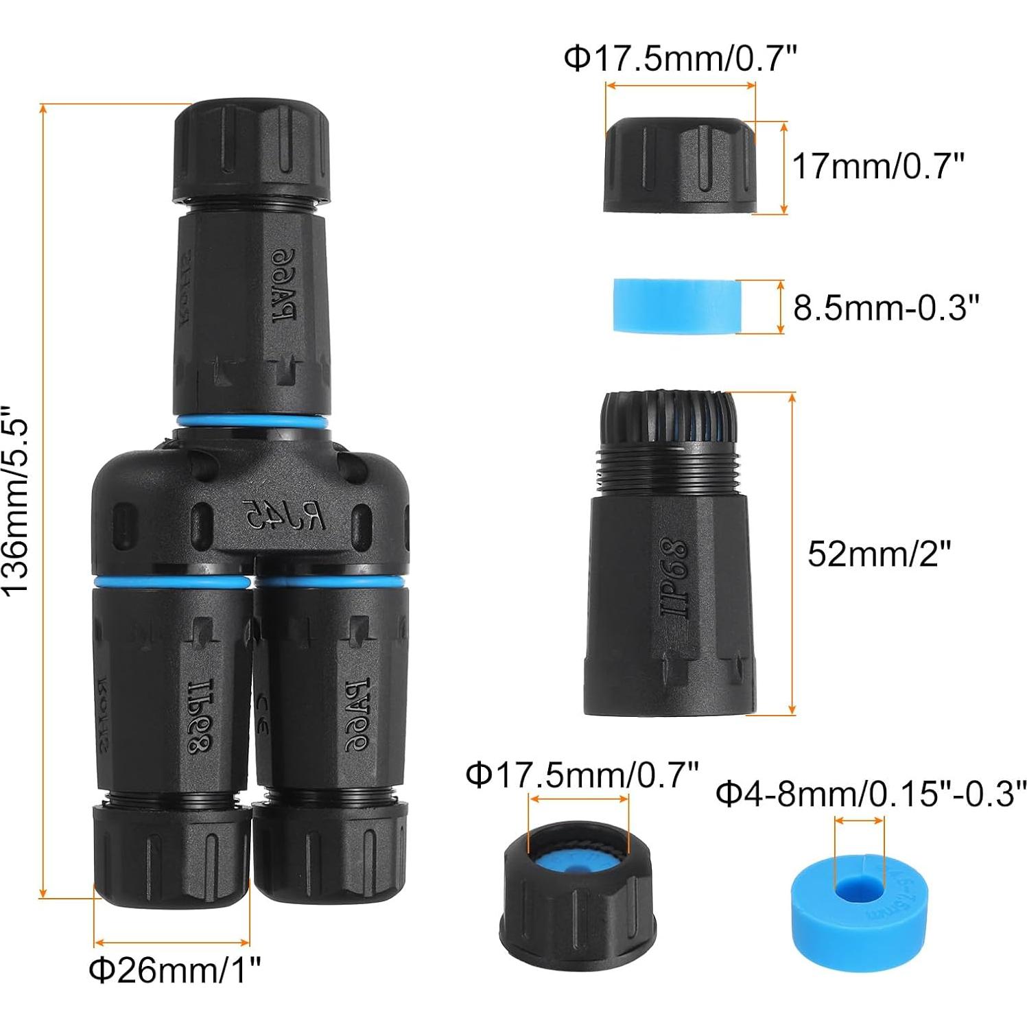 Acoplador RJ45 Hembra a Hembra Impermeable IP68 MECCANIXITY