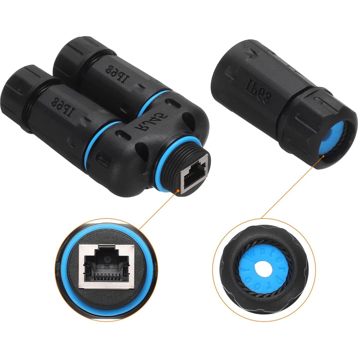 Acoplador RJ45 Hembra a Hembra Impermeable IP68 MECCANIXITY