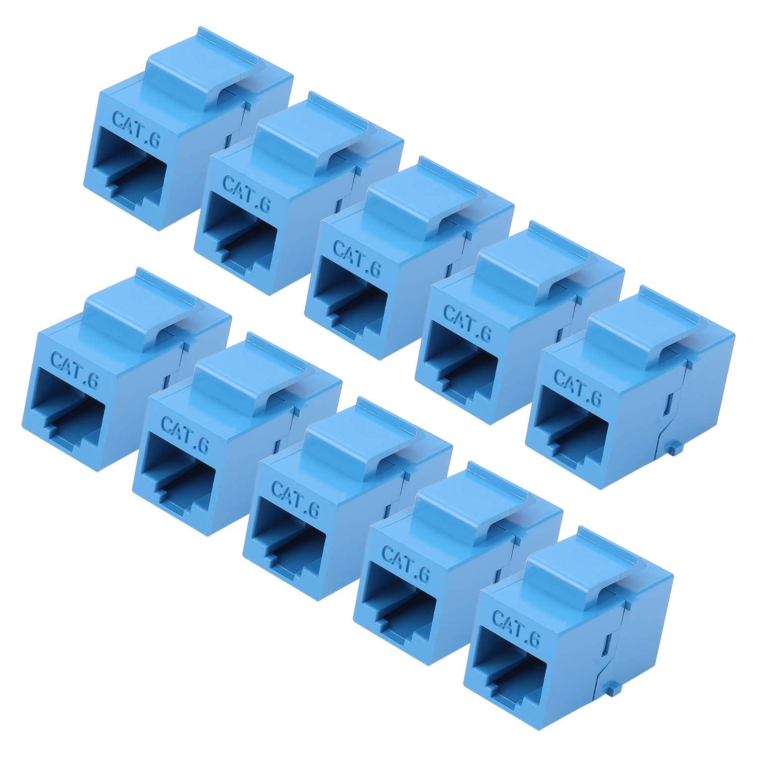Acoplador Keystone RJ45 iGreely Cat6 Cat5e 10 Unidades Azul