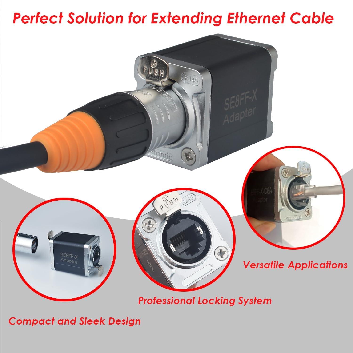 Acoplador Ethernet RJ45 KAKABUBBLE CAT6 Negro - Conexión Estable