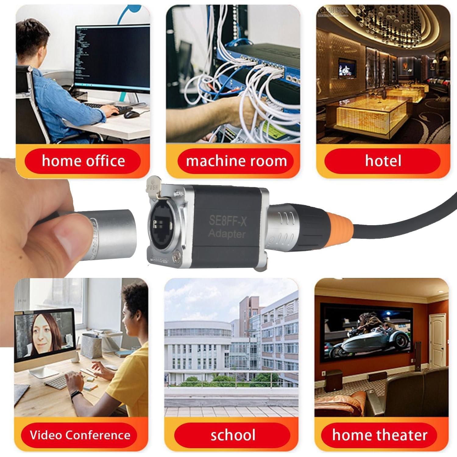 Acoplador Ethernet RJ45 KAKABUBBLE CAT6 Negro - Conexión Estable