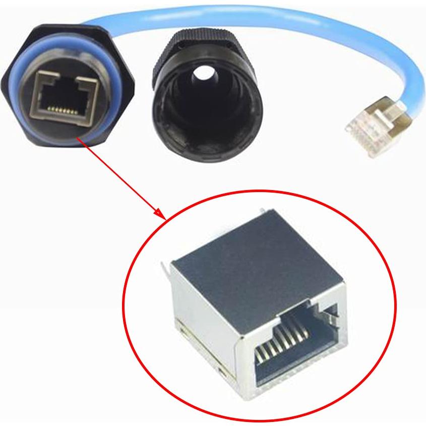 Conector RJ45 a Prueba de Agua M25 Cat6 2PCS Adaptador LAN
