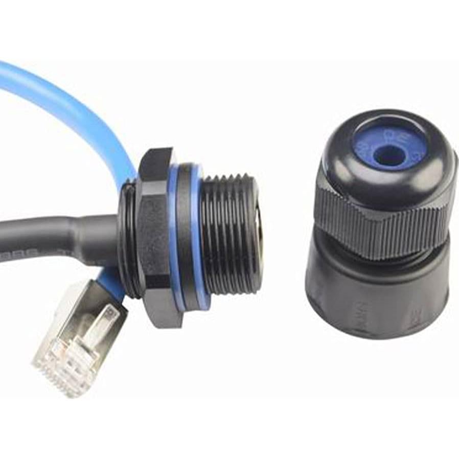 Conector RJ45 a Prueba de Agua M25 Cat6 2PCS Adaptador LAN
