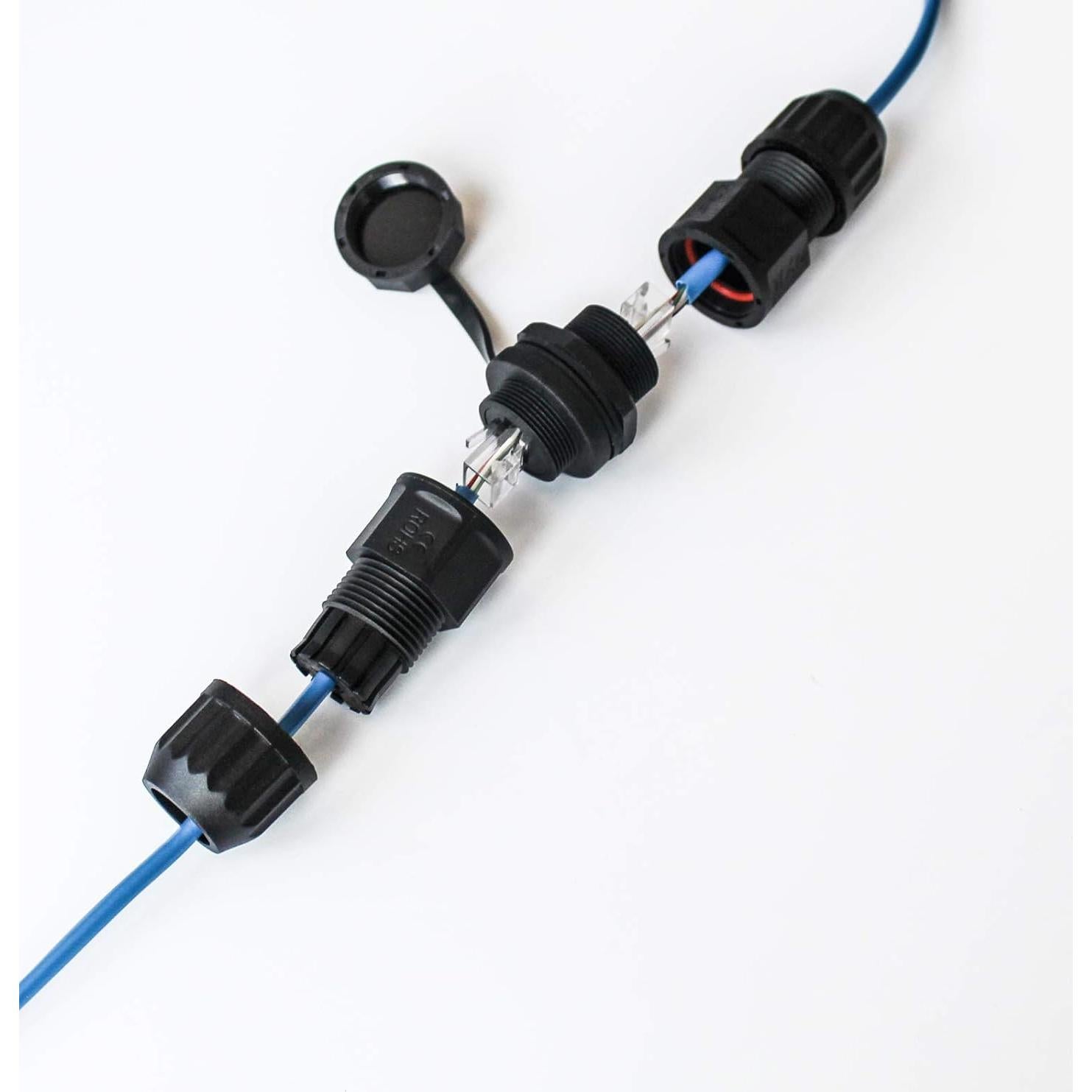 Conector RJ45 Hembra a Hembra IP67 a Prueba de Agua CAT 6 - Paquete de 2