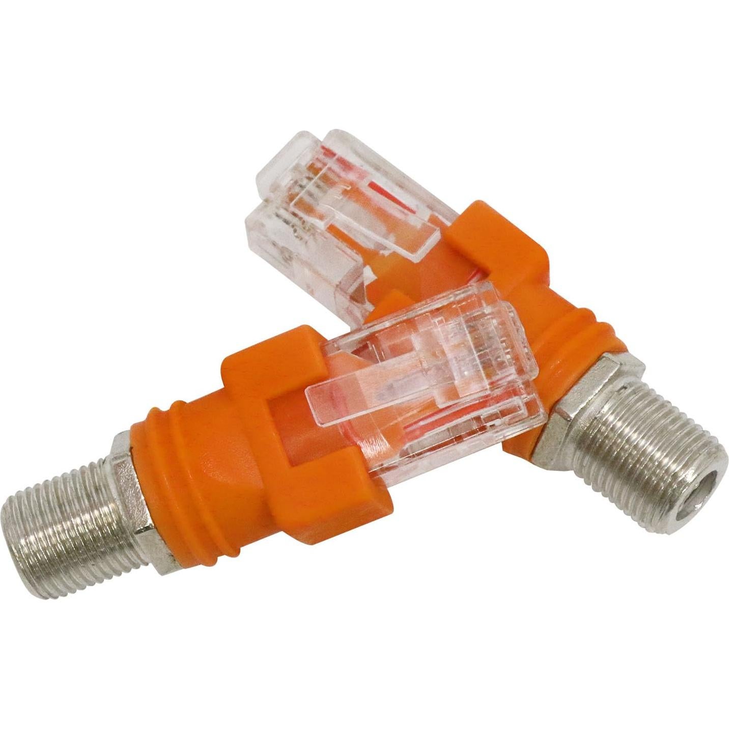 Paquete de 2 Adaptadores Coaxiales F hembra a RJ45 macho