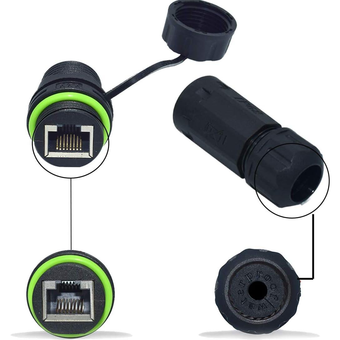 Conector RJ45 a Prueba de Agua IP68 ELifeApply Verde 2 PCS