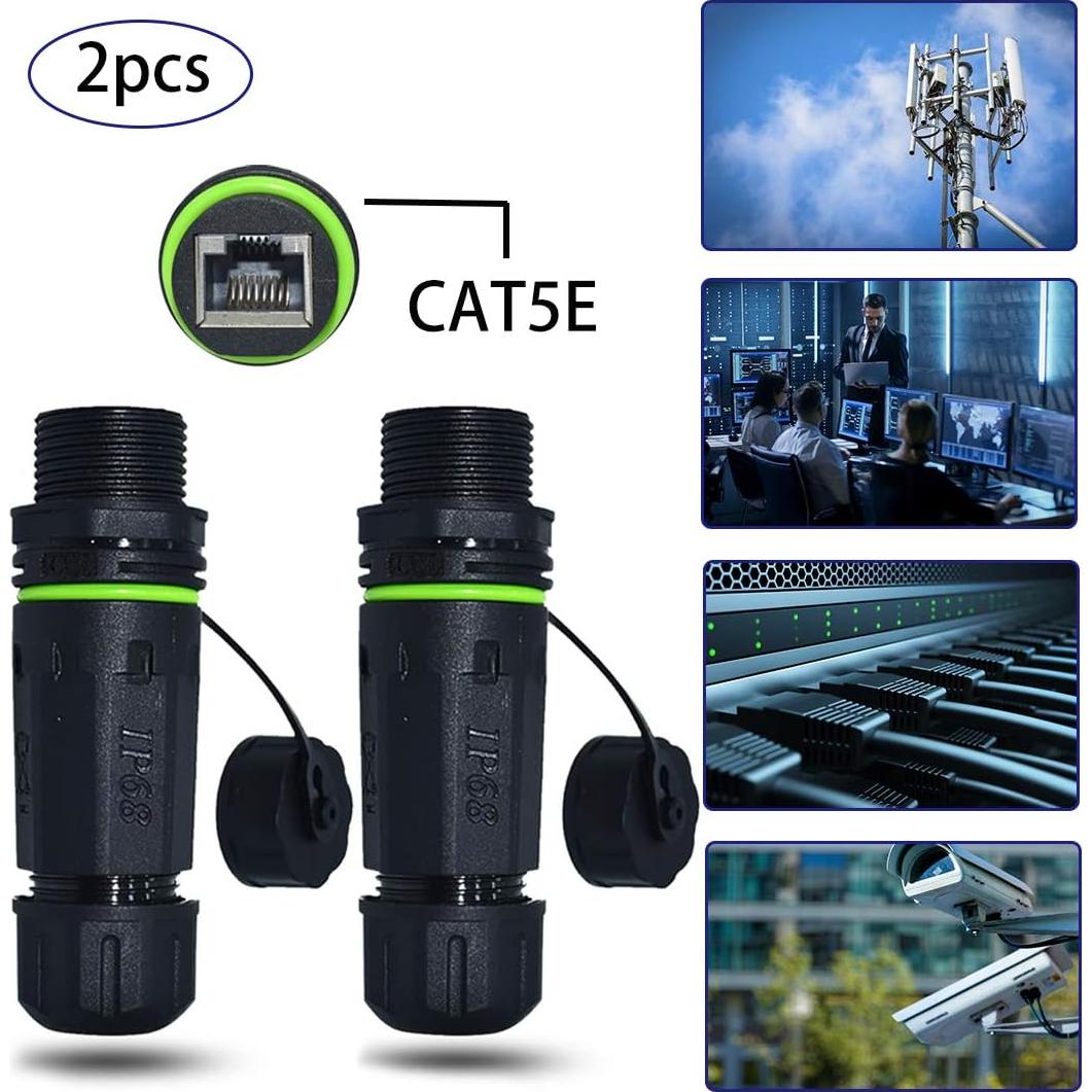 Conector RJ45 a Prueba de Agua IP68 ELifeApply Verde 2 PCS