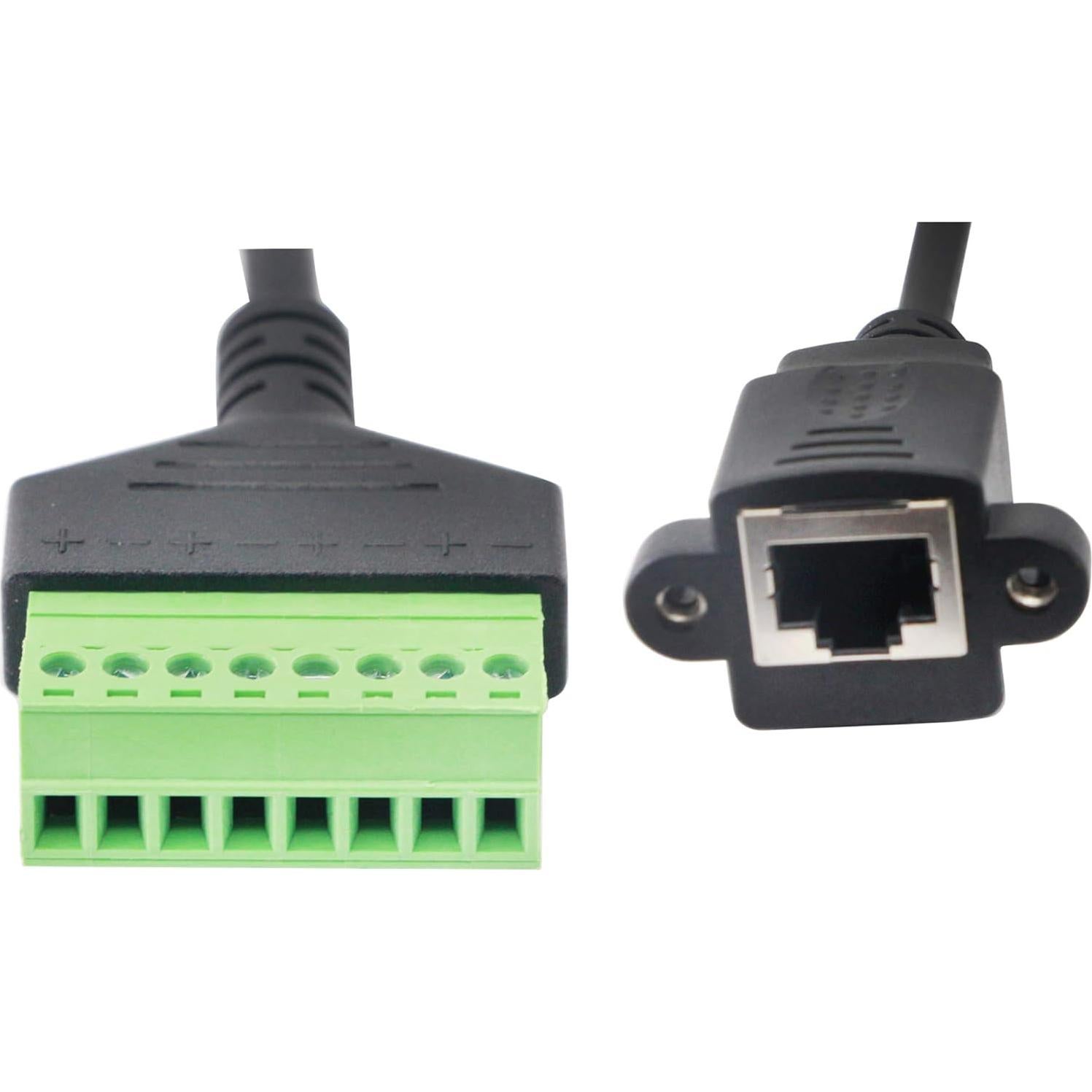 Adaptador RJ45 Hembra a Terminal de Tornillo 8 Pines Cat5/6/7