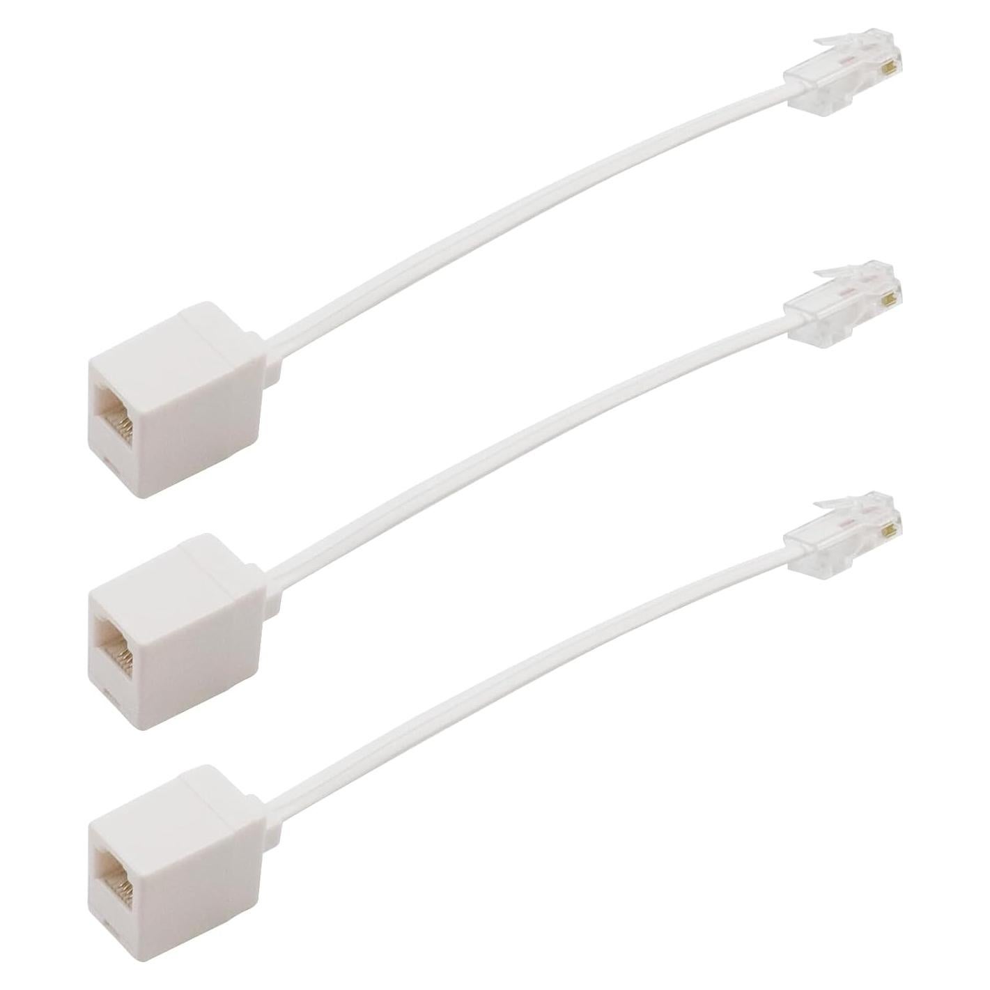 Adaptador Convertidor RJ45 a RJ11 3 Piezas Dahszhi