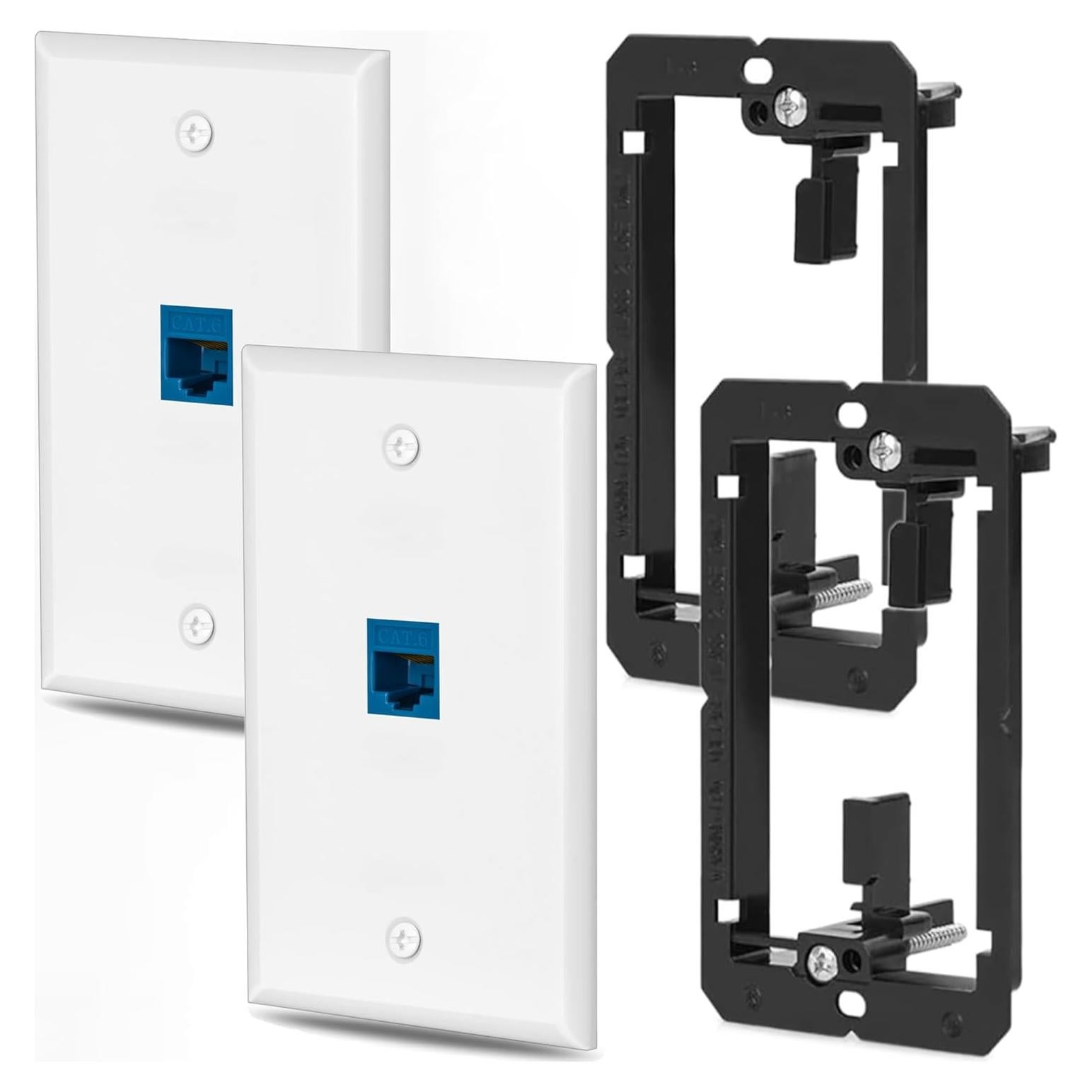 Placa de Pared Ethernet Cat6 MiaoYfei 1 Puerto RJ45 2 Piezas