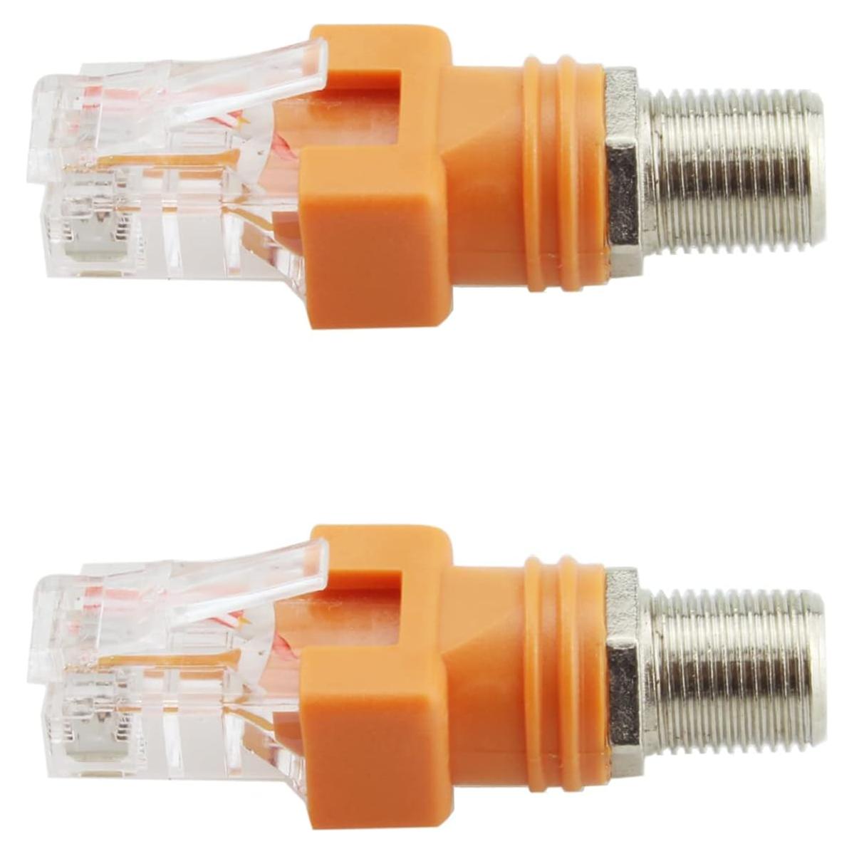 Adaptador Convertidor RF a RJ45 Maxmoral 2 Piezas Naranja