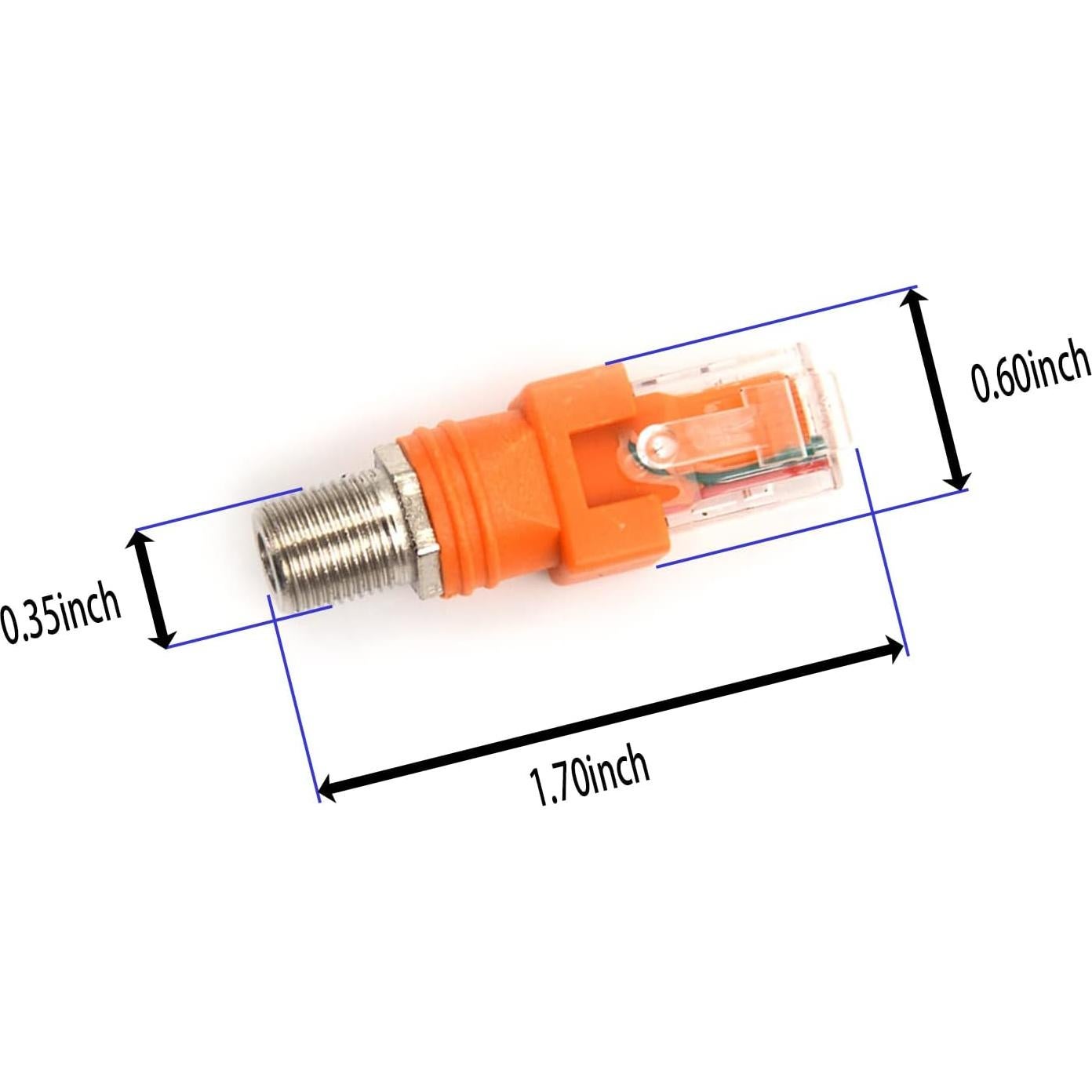 Adaptador Convertidor RF a RJ45 Maxmoral 2 Piezas Naranja