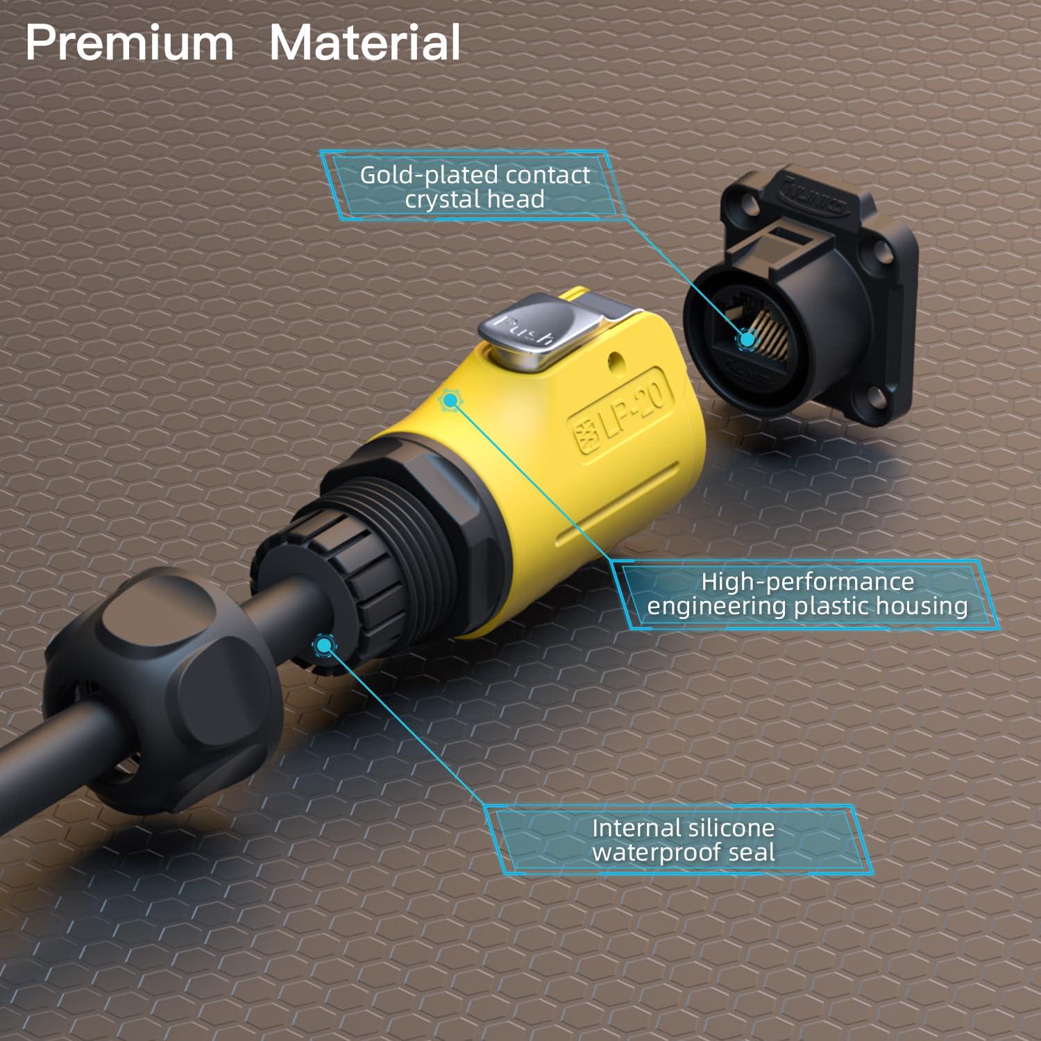 Conector RJ45 Impermeable CNLINKO LP-20 CAT6 Doble Puerto