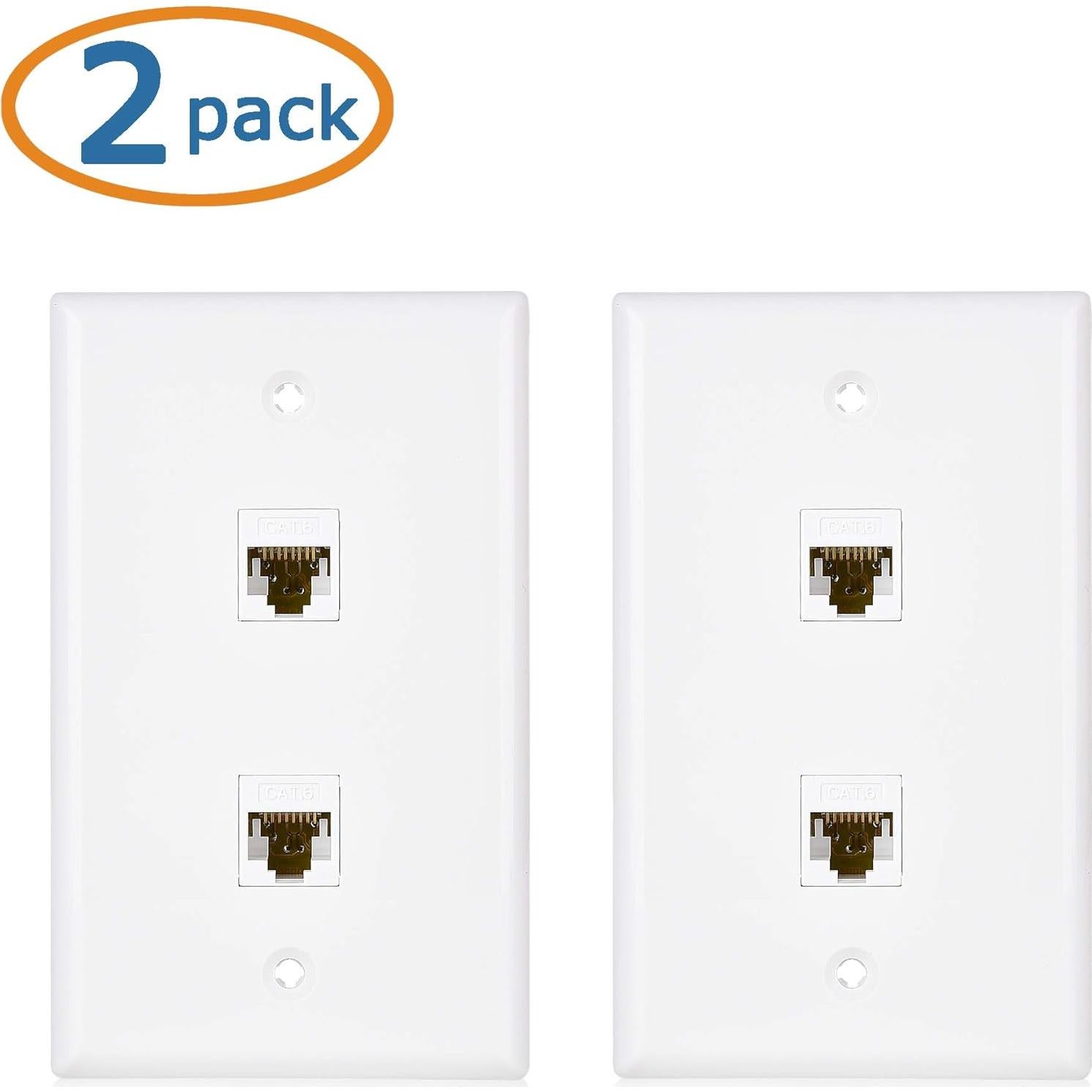 Placa de Pared Ethernet 2 Puertos Cable Matters RJ45 Cat6 Blanca