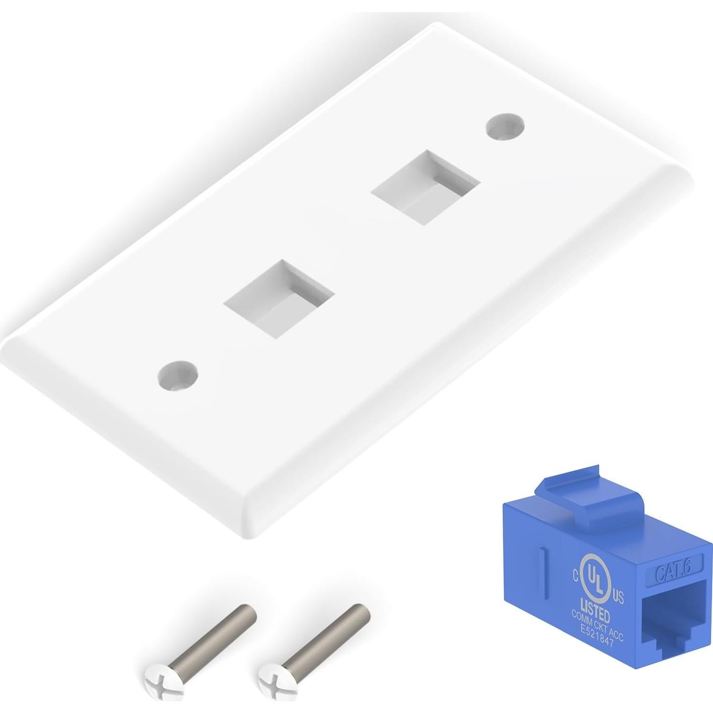 Placa de Pared Ethernet VCE 2 Puertos Azul Certificada UL