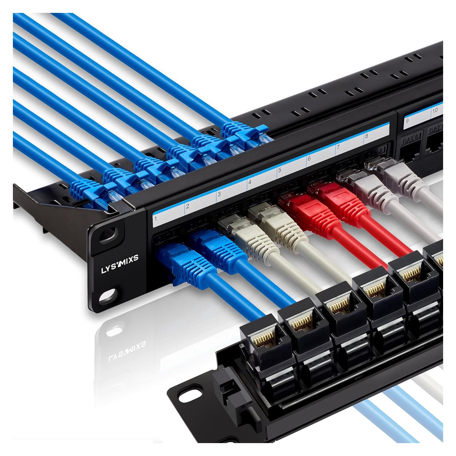 Panel de Parcheo RJ45 Cat6 24 Puertos Lysymixs 19"