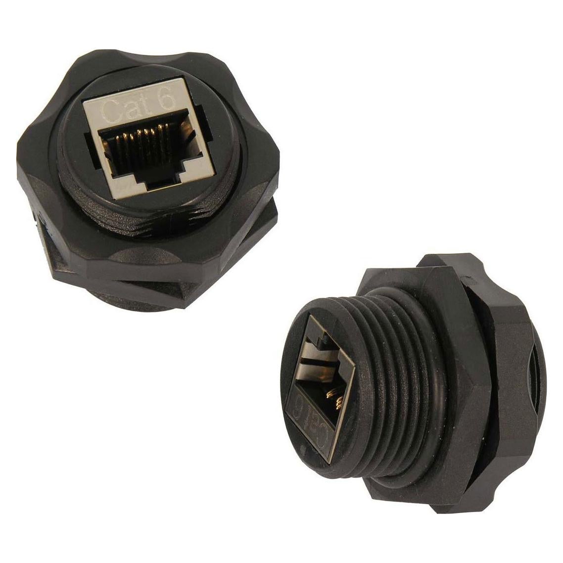 Conector hembra RJ45 CAT6 blindado InstallerParts - Negro