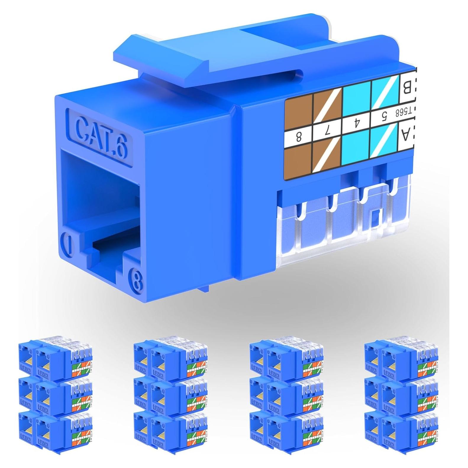 Jack Keystone RJ45 Cat6 10G Rapink 25 Paquete Azul