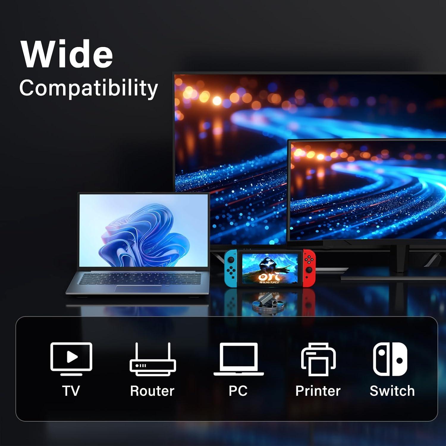 Extensor Ethernet 10Gbps Subynanal Cat8 Cat7 Cat6 100m