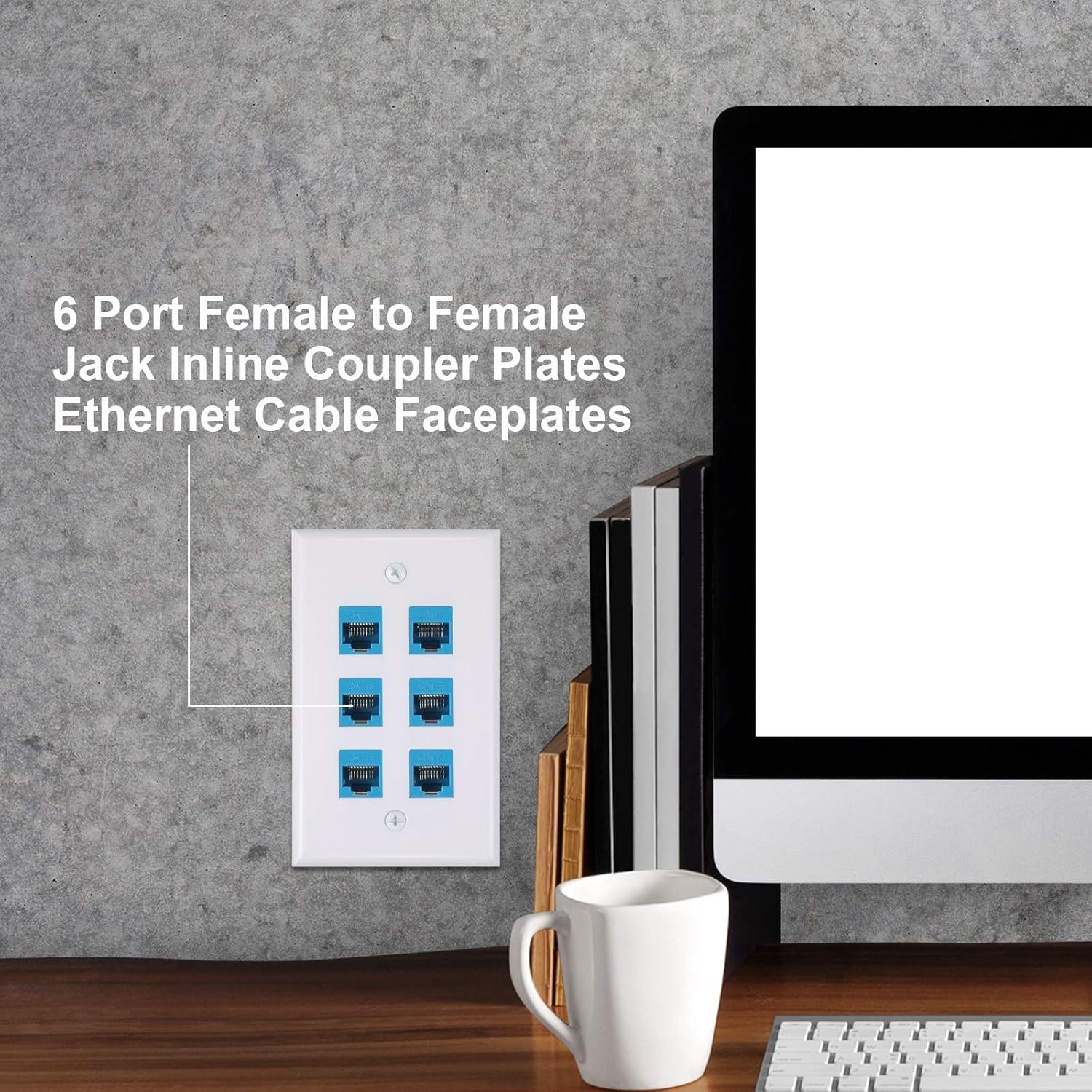 Placa de Pared Ethernet 6 Puertos Weewooday RJ45 Cat6