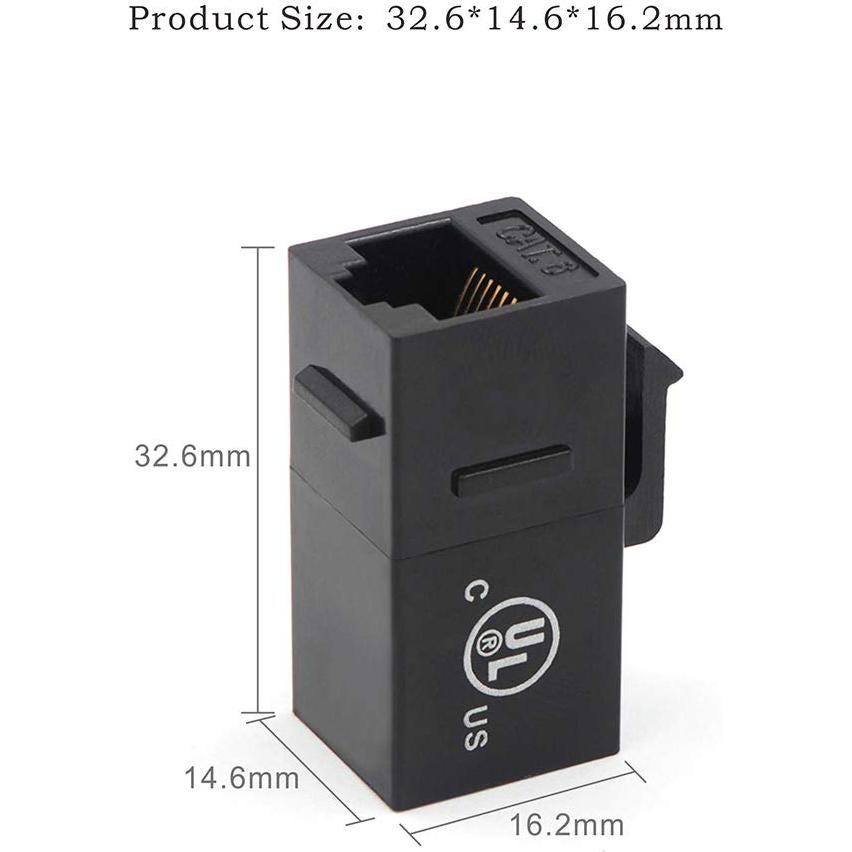 Acopladores Keystone RJ45 CAT6 VCE, 25 unidades, negro