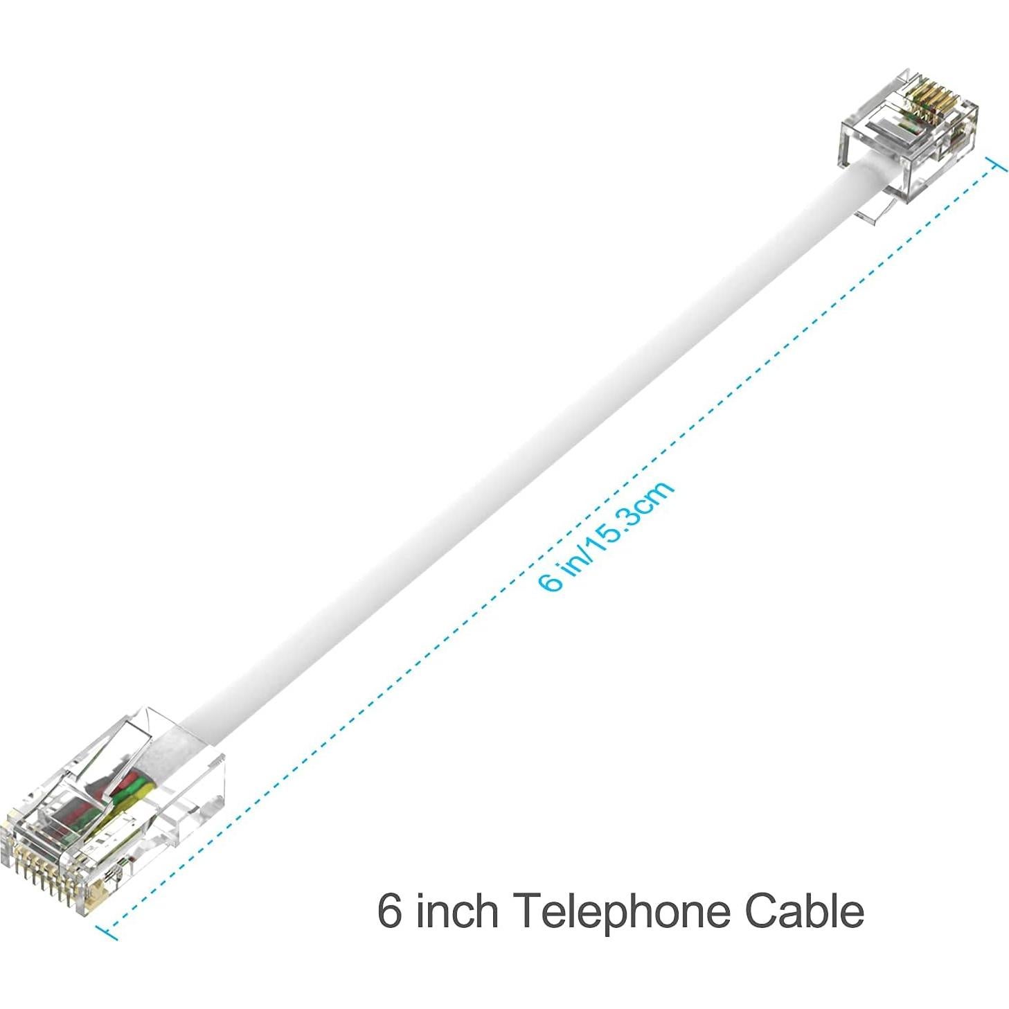 Adaptador RJ45 Hembrado a RJ11 Macho para Teléfono Fijo - Paquete de 2