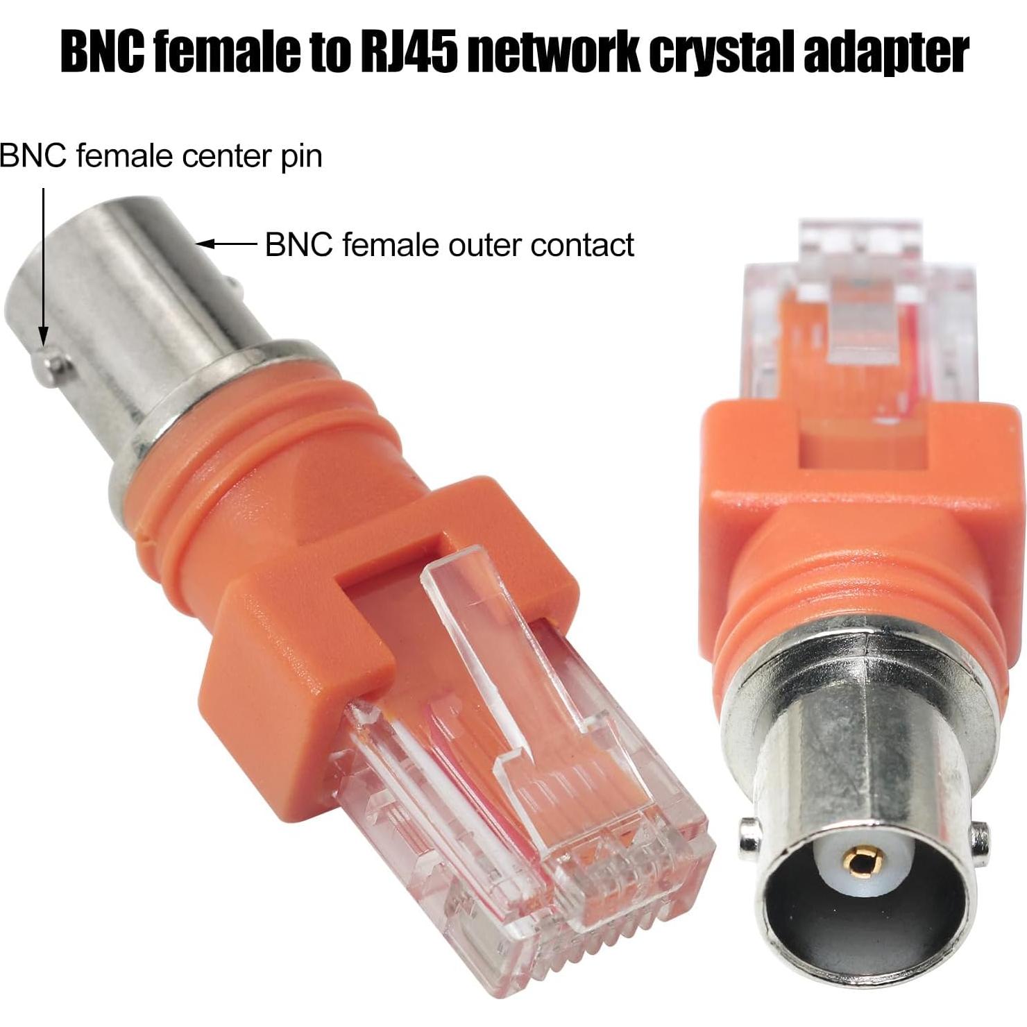 Adaptador BNC a RJ45 LUORNG 2PCS Conector Cobre Puro