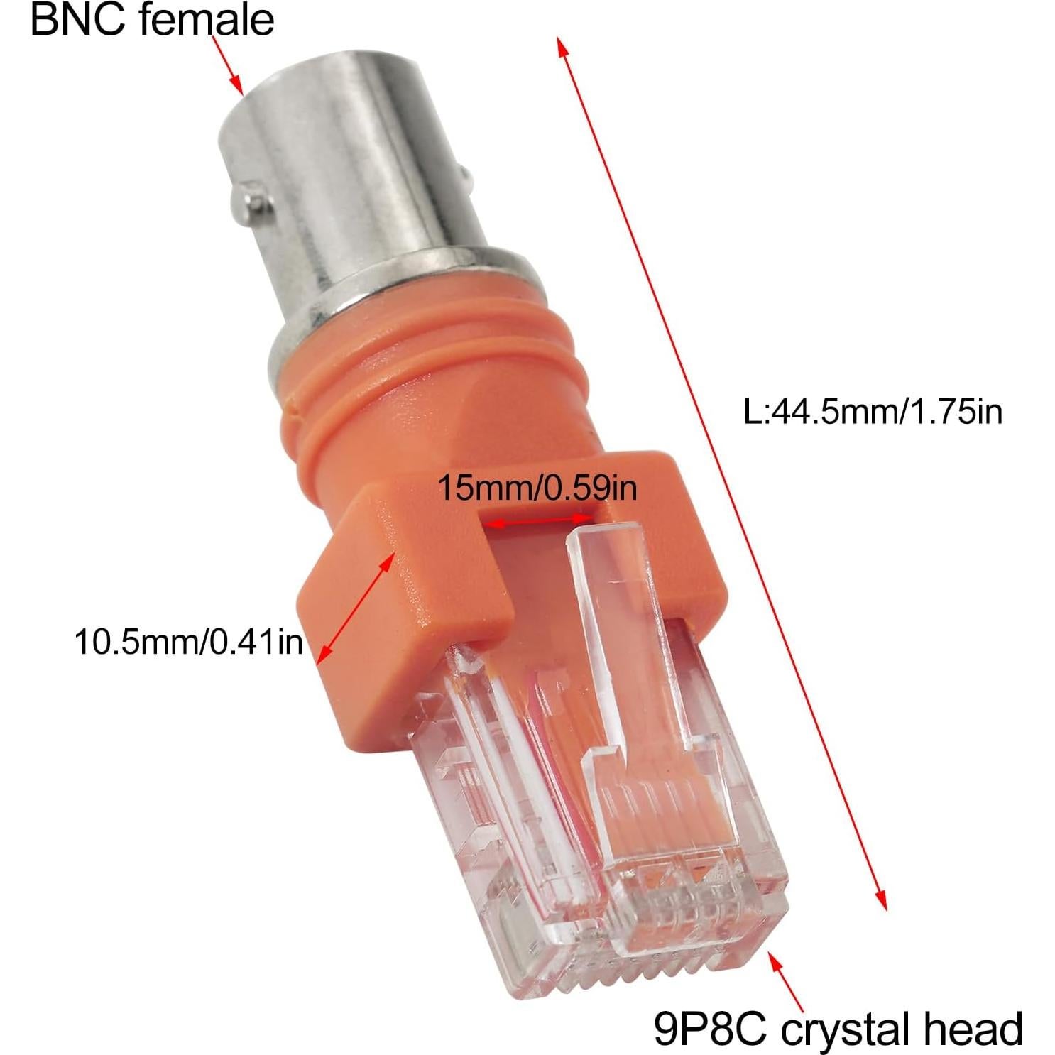 Adaptador BNC a RJ45 LUORNG 2PCS Conector Cobre Puro