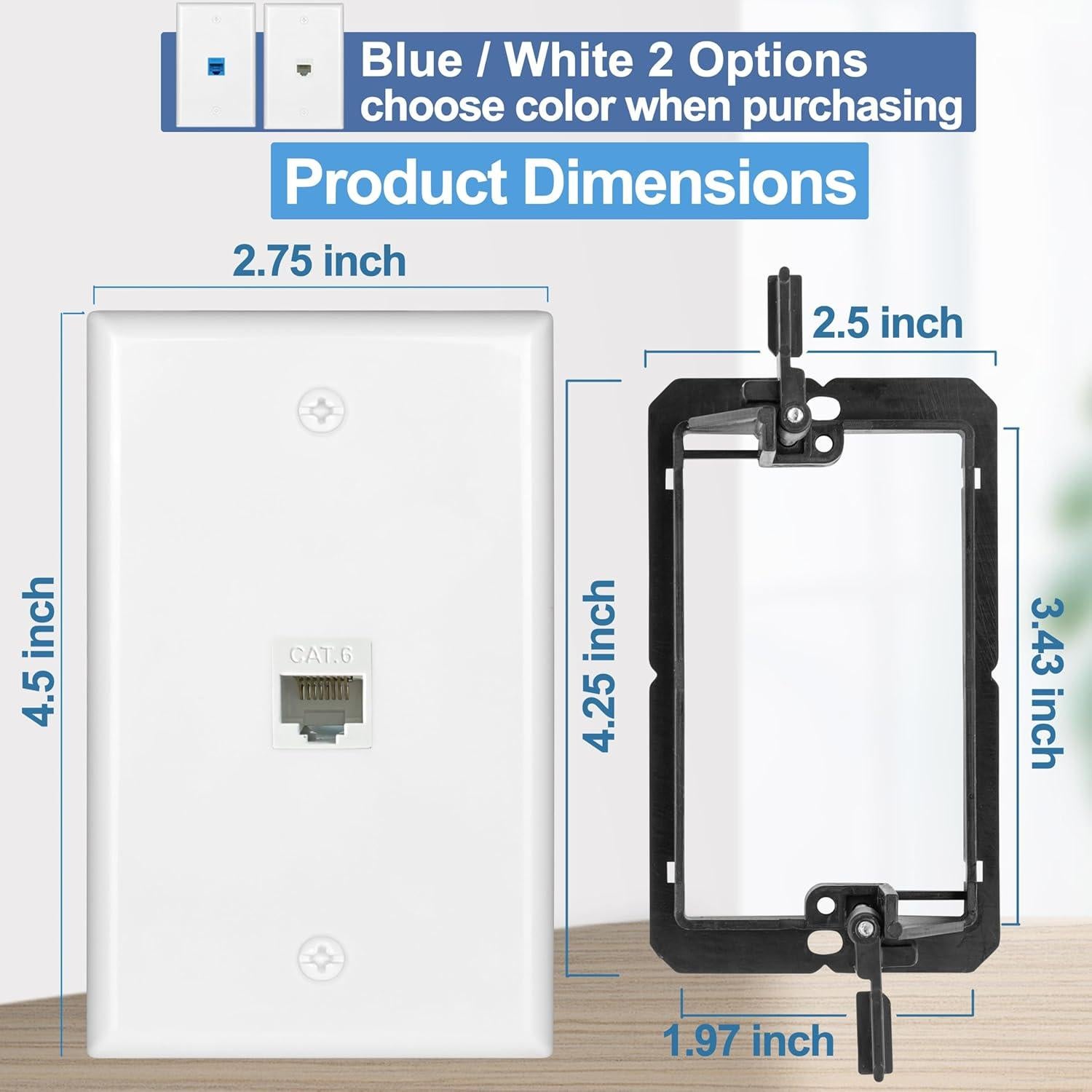 Paquete de 5 Placas de Pared Ethernet RJ45 Cat6 TOMODER